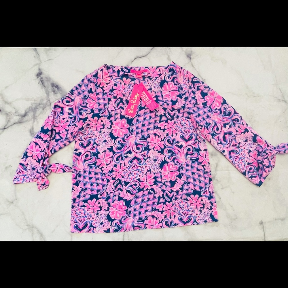 Lilly Pulitzer Tie Sleeve top